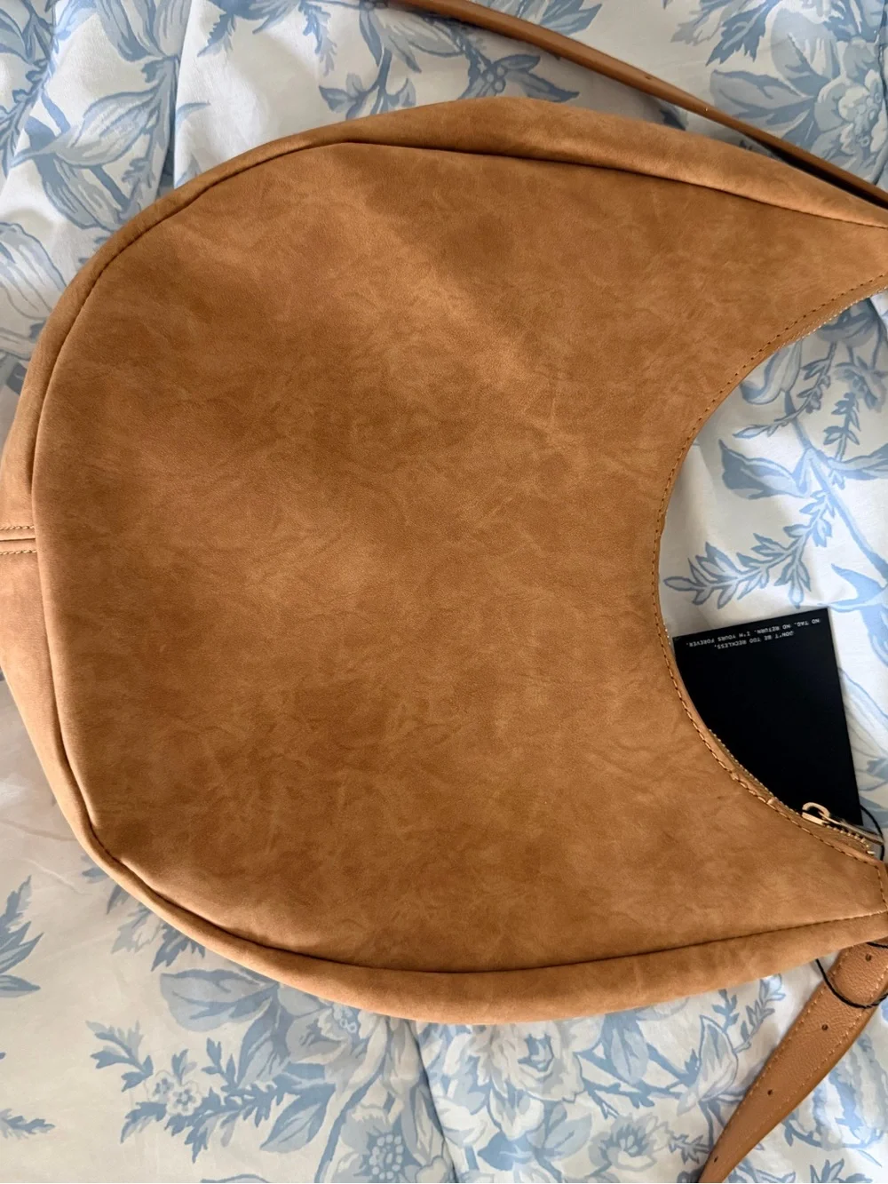 Tan Crescent Shoulder Bag